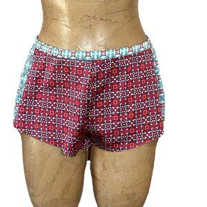 Victoria's Secret Satin Lounge Sleep Shorts Sz M BOHO Mixed Pattern 168R